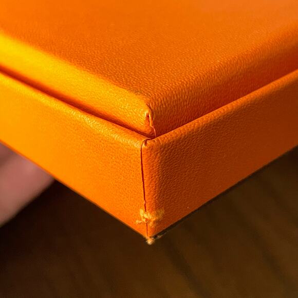 Hermes Scarf Gift Box Empty Orange Cardboard Paris France Storage Tissue Paper - Picture 10 of 11